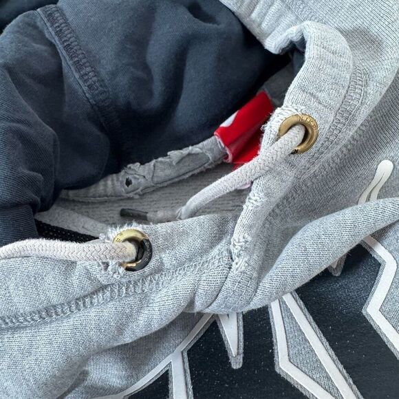 Nike Air Grey Pullover Thrashed Hoodie Size Small Cotton Blend Essential - Picture 12 of 16